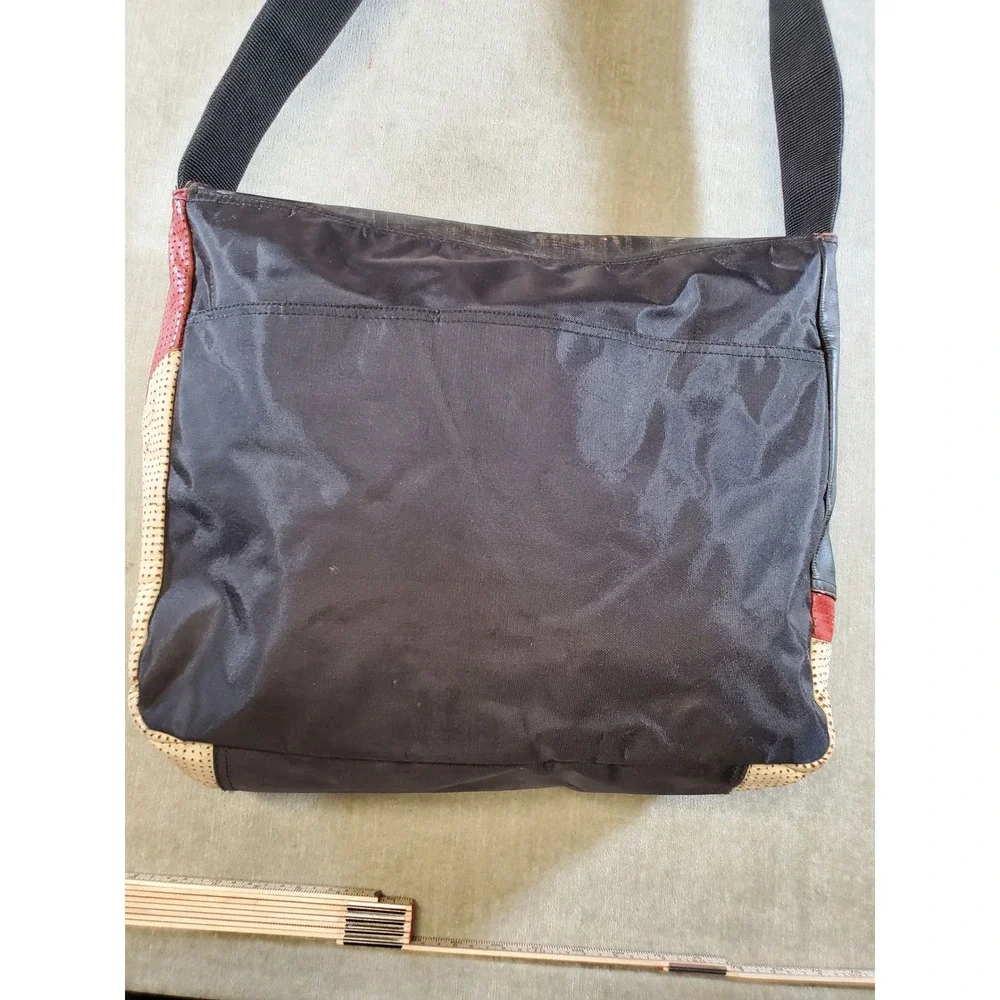 Wilsons Leather M. Julian Distressed Gothic Y2K Messenger Bag Black Brown Red